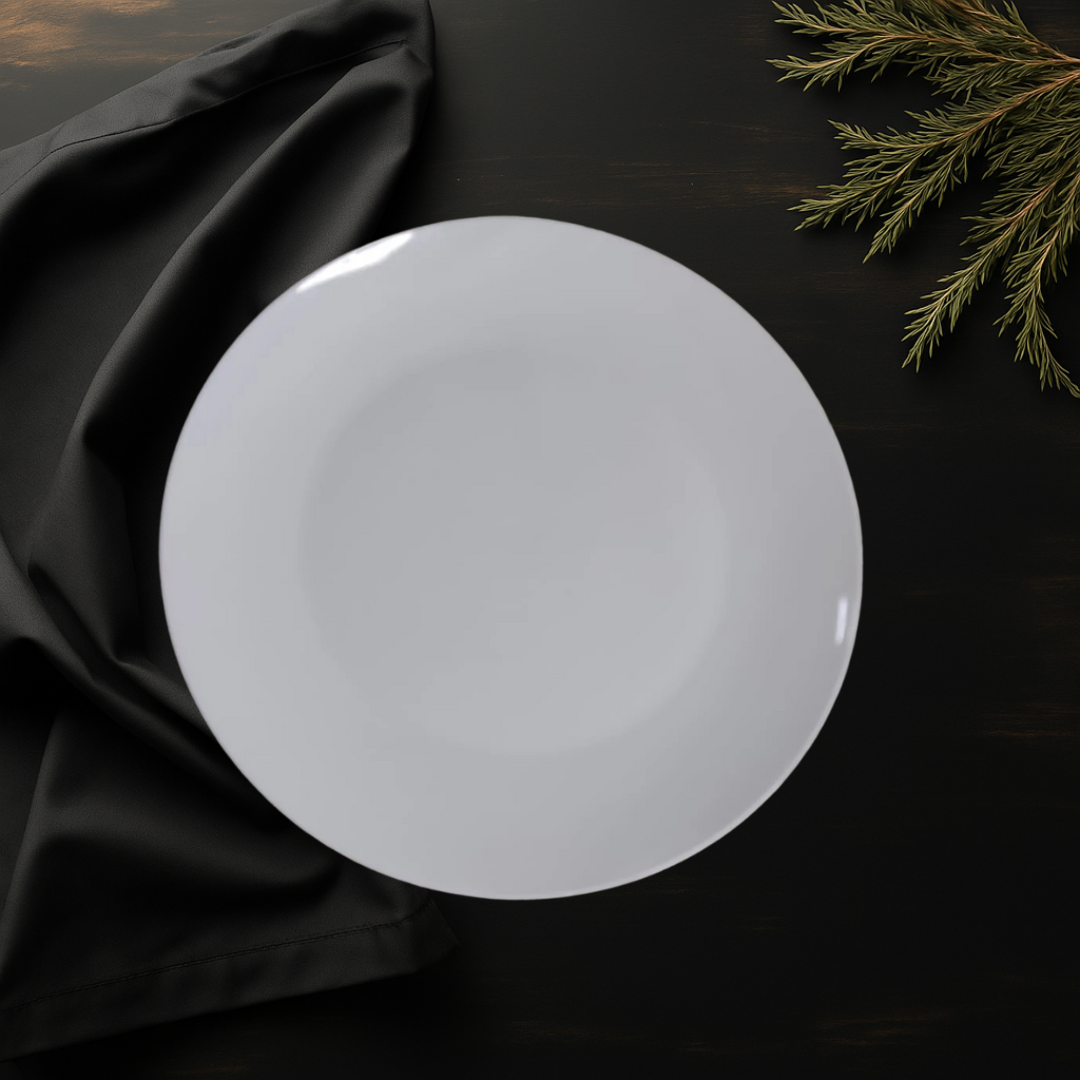 Luxury Large white Porcelain dinning plate 10.5inch - Diqqawi Plates