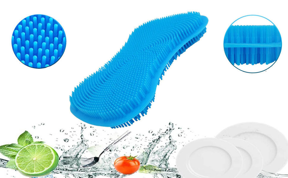 2pcs set Durable Silicone Dish Scrubber Sponge Scrub - Diqqawi Plates
