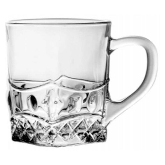 580 ML Glass Mug for Water & Juice cup with handle model 320 - Diqqawi Plates