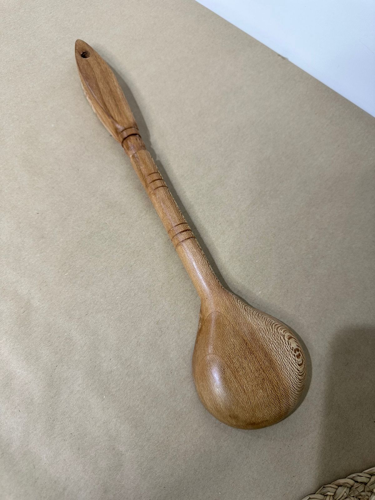 Large Natural Wooden Scoop Spoon – Heavy-Duty Spatula - Diqqawi Plates