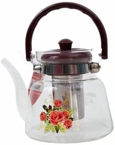 Glass Tea & Coffee Pot With Stainless Steel Strainer - Diqqawi Plates