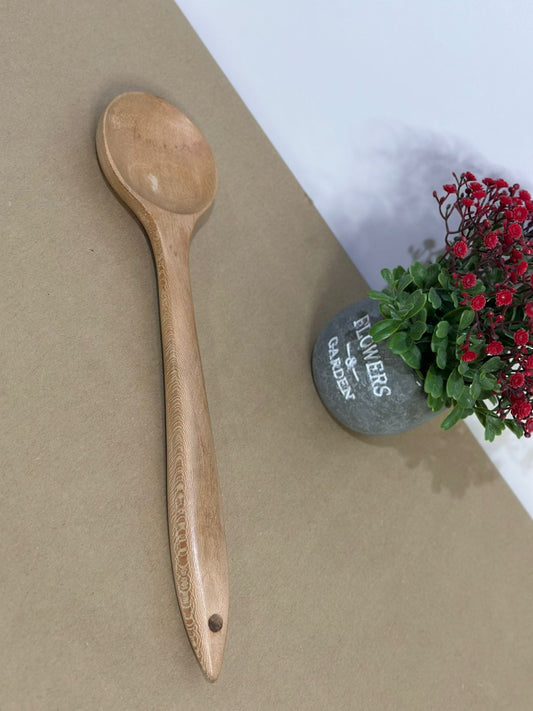 Large Natural Wooden Scoop Spoon – Heavy-Duty Spatula - Diqqawi Plates