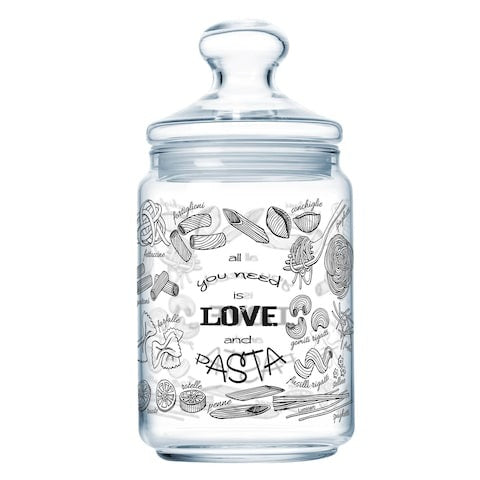 Love Pasta Jar 1L Clear - Diqqawi Plates