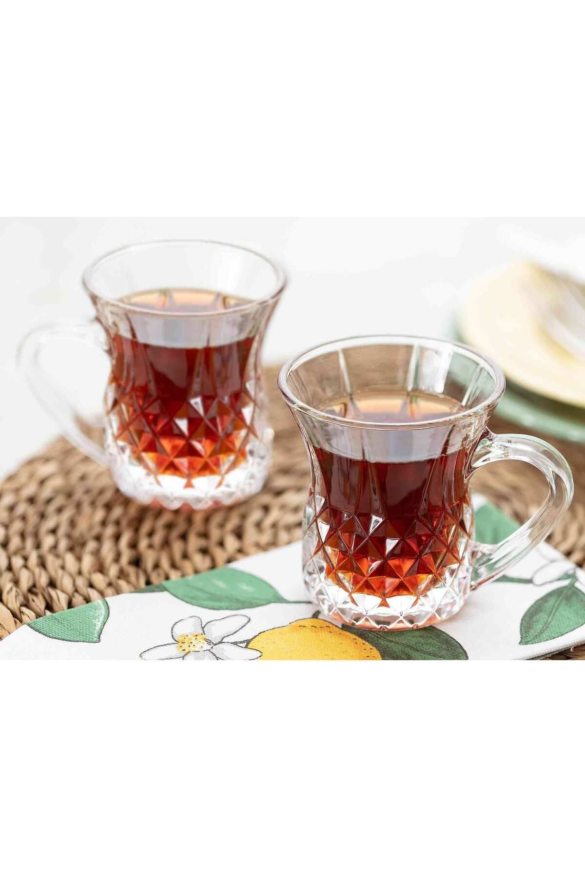 150ML Florus Glass Tea cup with Handle - Diqqawi Plates