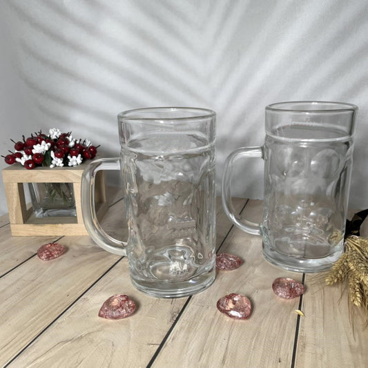 570 ML Glass Mug for Water & Juice cup with handle model 100-2 - Diqqawi Plates