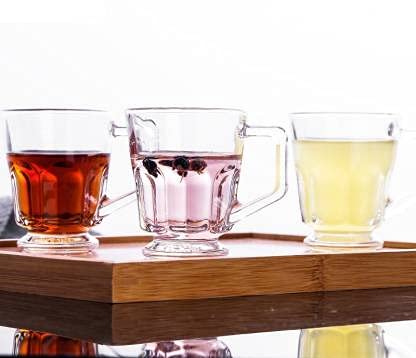 300ML Glass Tea Cups Coffee Mugs with Handle model - Diqqawi Plates