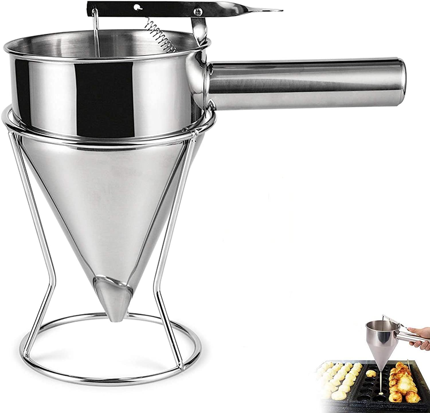 Stainless Steel Donut, Cupcake Batter Dispenser Funnel - Diqqawi Plates