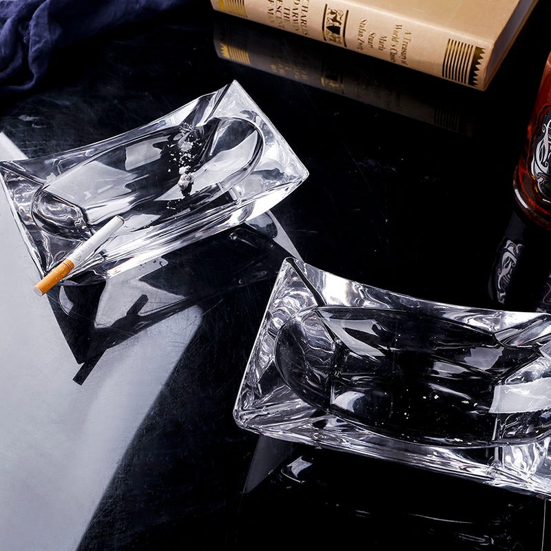 Thickened Rectangular Crystal Glass Ashtray - Diqqawi Plates