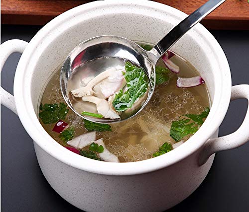 Stainless Steel Soup Ladle for Cooking with Wooden Handle - Diqqawi Plates