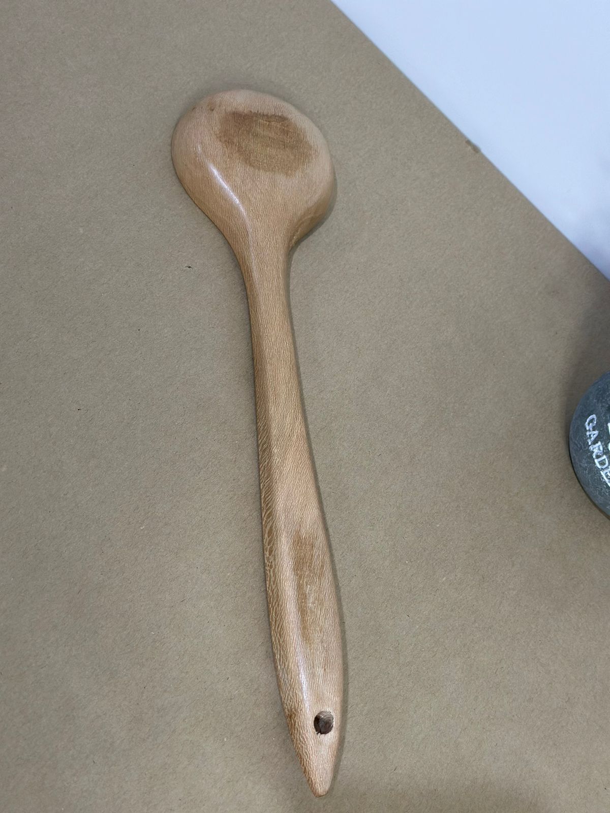 Large Natural Wooden Scoop Spoon – Heavy-Duty Spatula - Diqqawi Plates