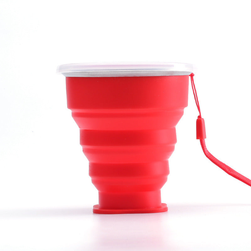 Silicone Collapsible Travel Cup, Folding Camping Cup with Lid - Diqqawi Plates