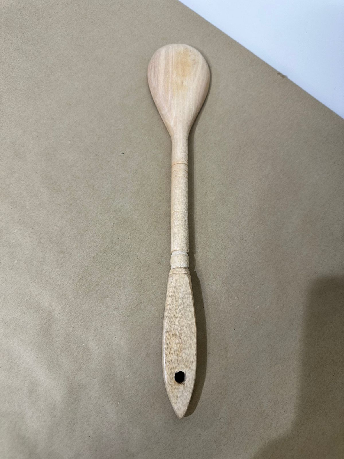Large Natural Wooden Cooking & Serving Spoon – 39cm Ladle - Diqqawi Plates