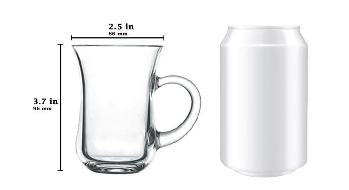 135ML Glass Tea cup with Handle - Diqqawi Plates