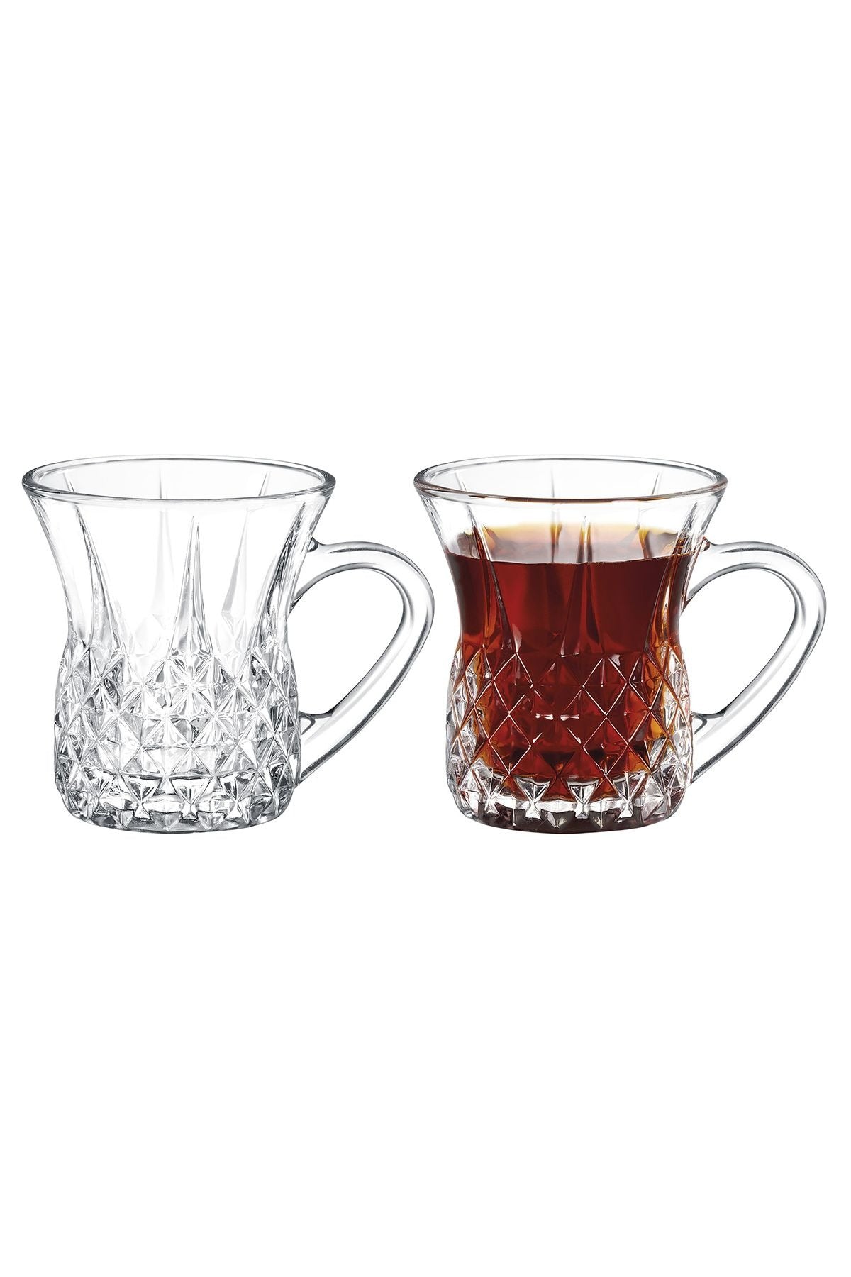 150ML Florus Glass Tea cup with Handle - Diqqawi Plates