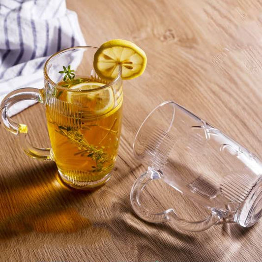 450 ML Glass Mug for Water & Juice cup with handle model 323 - Diqqawi Plates