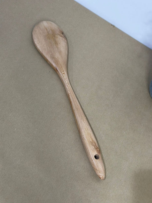Large Natural Wooden Cooking & Serving Spoon – 39cm Ladle - Diqqawi Plates