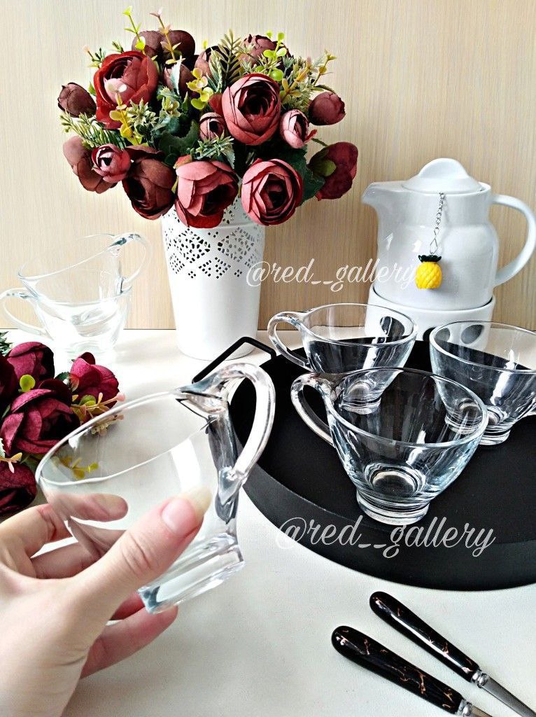 2pcs tea cup with handle model 64 - Diqqawi Plates