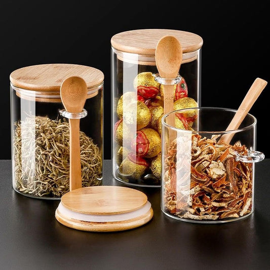 Vintage Glass Kitchen Storage Counter Jar -1pcs