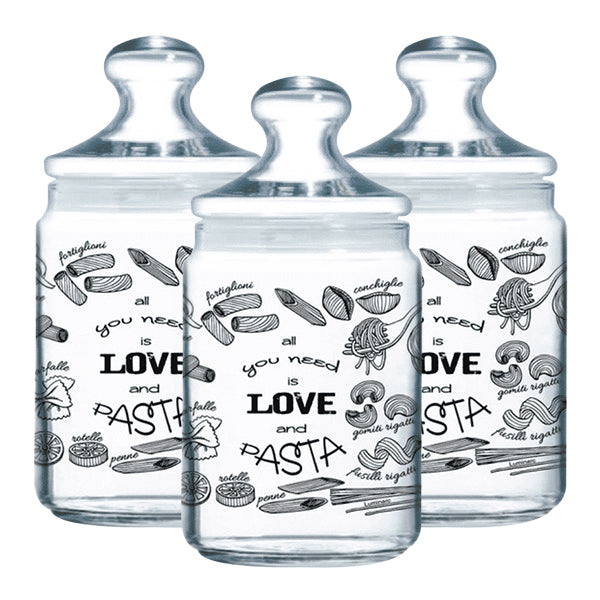 Love Pasta Jar 1L Clear - Diqqawi Plates