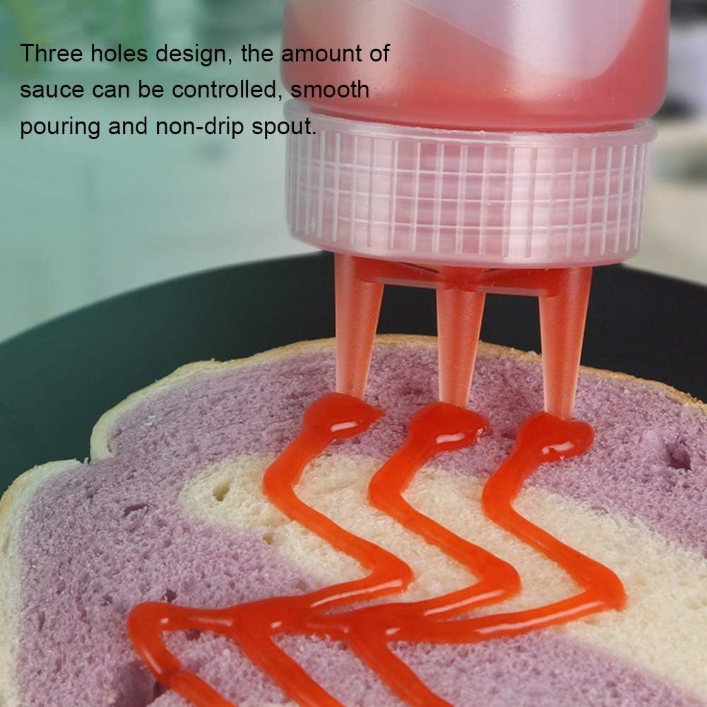 3 Hole Condiment Squeeze Bottle, Plastic Squeeze Bottles for Ketchup Hot Sauces Olive Oil - Diqqawi Plates