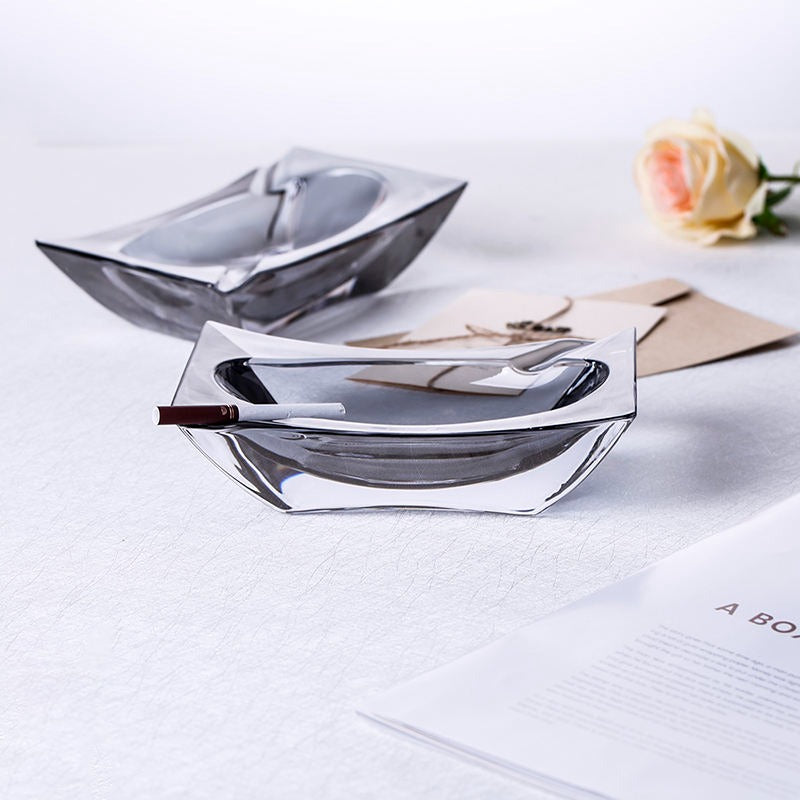 Thickened Rectangular Crystal Glass Ashtray - Diqqawi Plates