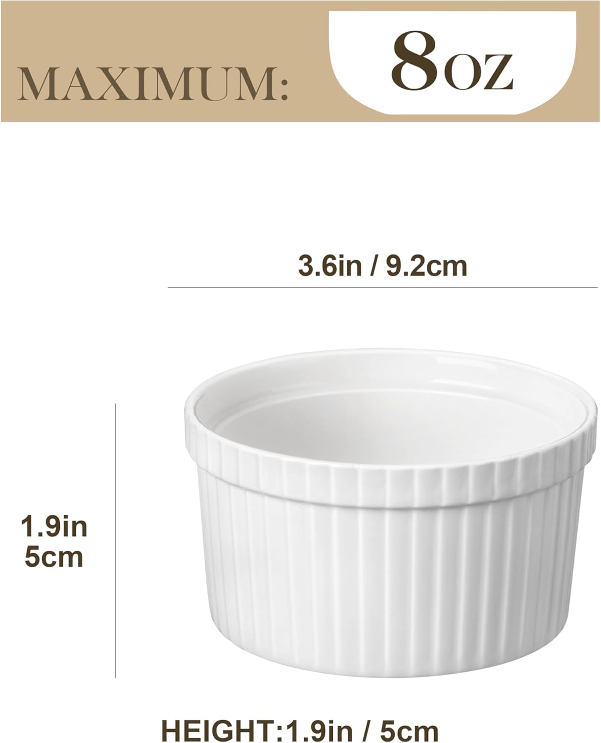 2pcs Set Medium Ramekins Container 5oz - Diqqawi Plates