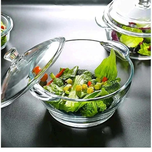 Medium Glass Serving Pot – Perfect for Salads & Soups - Diqqawi Plates