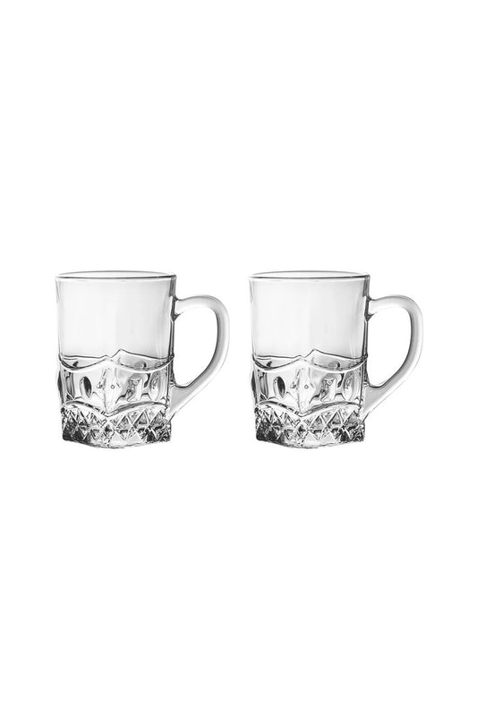 580 ML Glass Mug for Water & Juice cup with handle model 320 - Diqqawi Plates