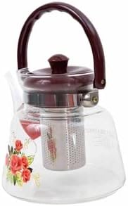 Glass Tea & Coffee Pot With Stainless Steel Strainer - Diqqawi Plates