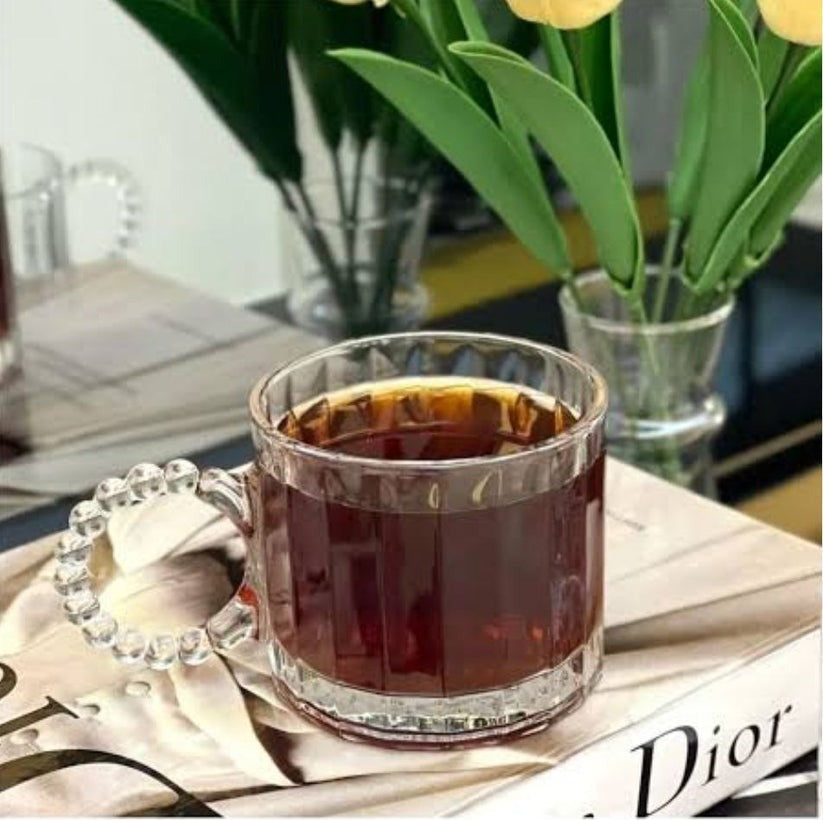 320ML Glass Tea cup with Handle - Diqqawi Plates