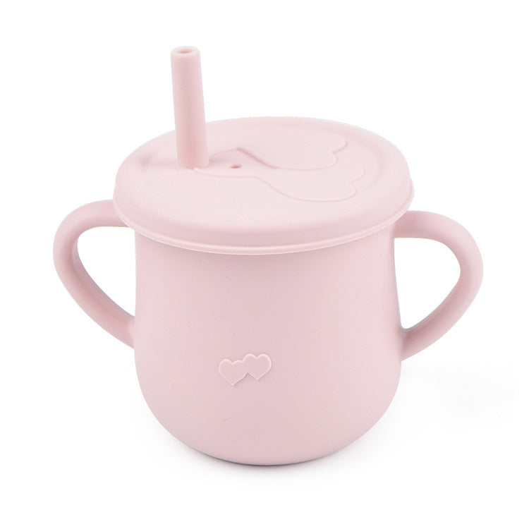 Silicone Cup Toddler with Straw and 2 Lids - 150ml - Diqqawi Plates