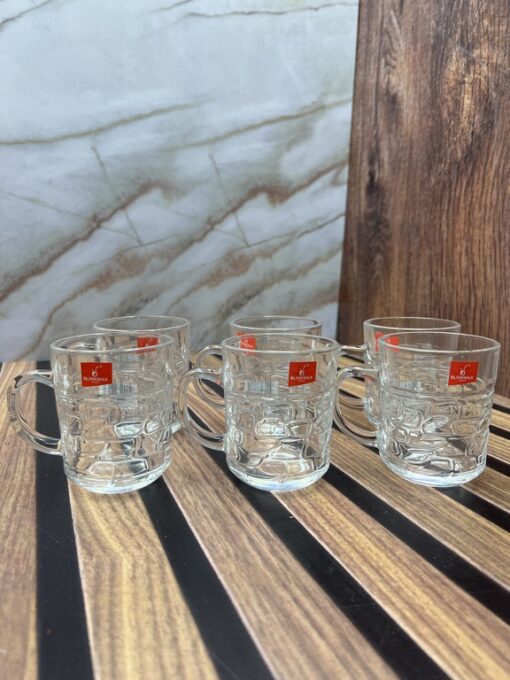 2pcs Glass Tea Cups Coffee Mugs with Handle model 04 - Diqqawi Plates