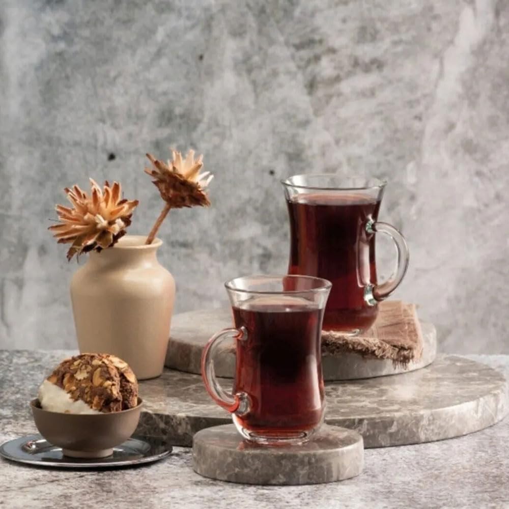 135ML Glass Tea cup with Handle - Diqqawi Plates