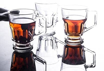 300ML Glass Tea Cups Coffee Mugs with Handle model - Diqqawi Plates