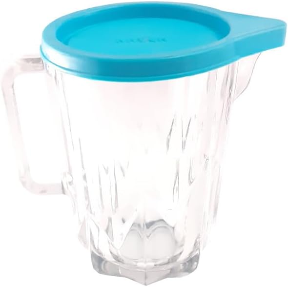 Glass Jug with Blue Lid and Handle 700ml - Diqqawi Plates
