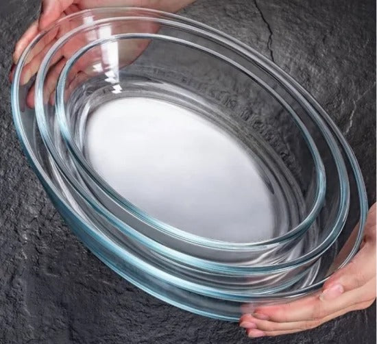 Clear Bake Oval Tempered Glass Casserole - Diqqawi Plates