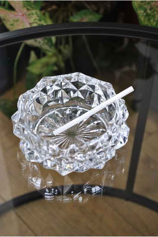 Round Glass Crystal Luxury Ashtray - Diqqawi Plates