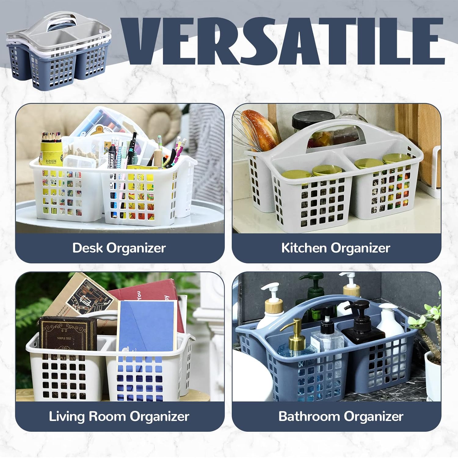 Plastic Shower Caddy Basket with Compartments - Diqqawi Plates