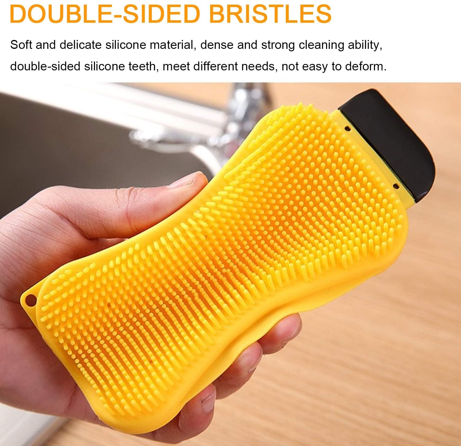 3 in 1 Kitchen Silicone Cleaning Brush Dishwashing Mat With Foam Tool Kitchen Accessories - Diqqawi Plates