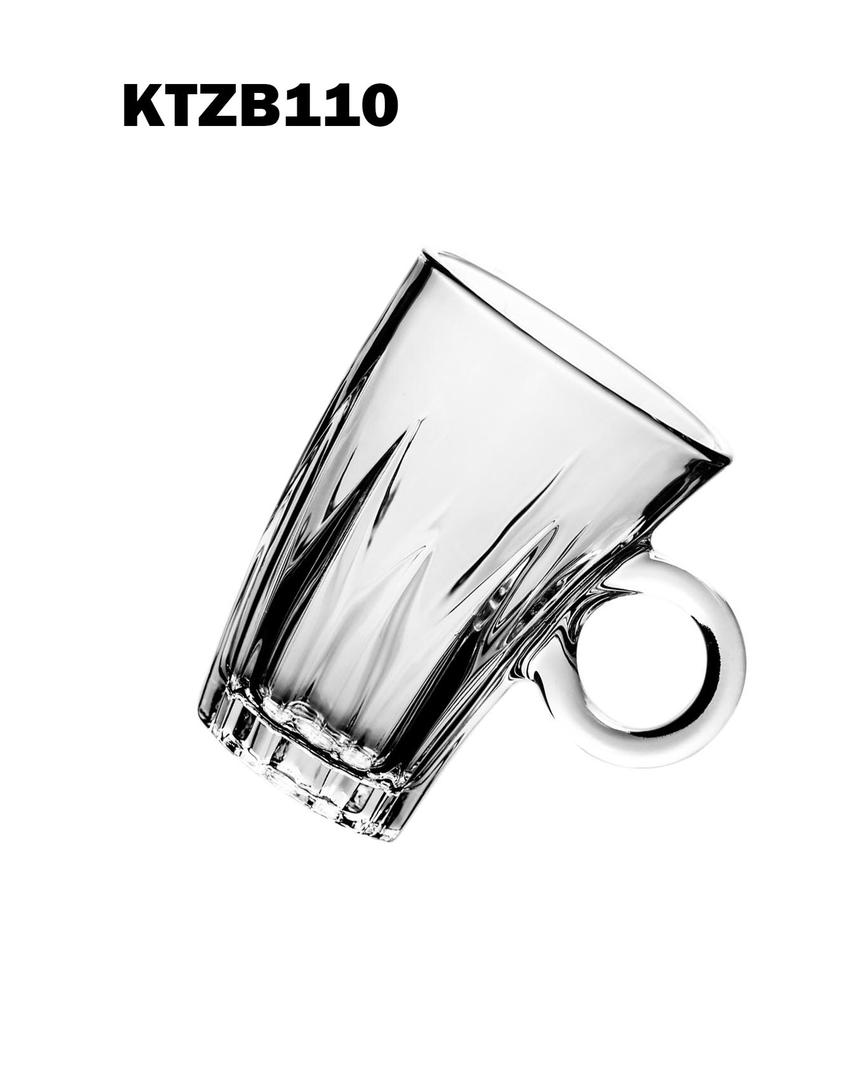 2pcs Glass Tea Cups Coffee Mugs with Handle model 110 - Diqqawi Plates