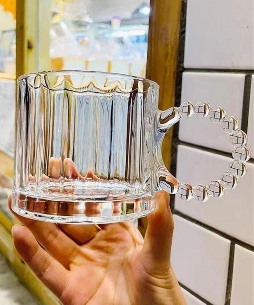 320ML Glass Tea cup with Handle - Diqqawi Plates