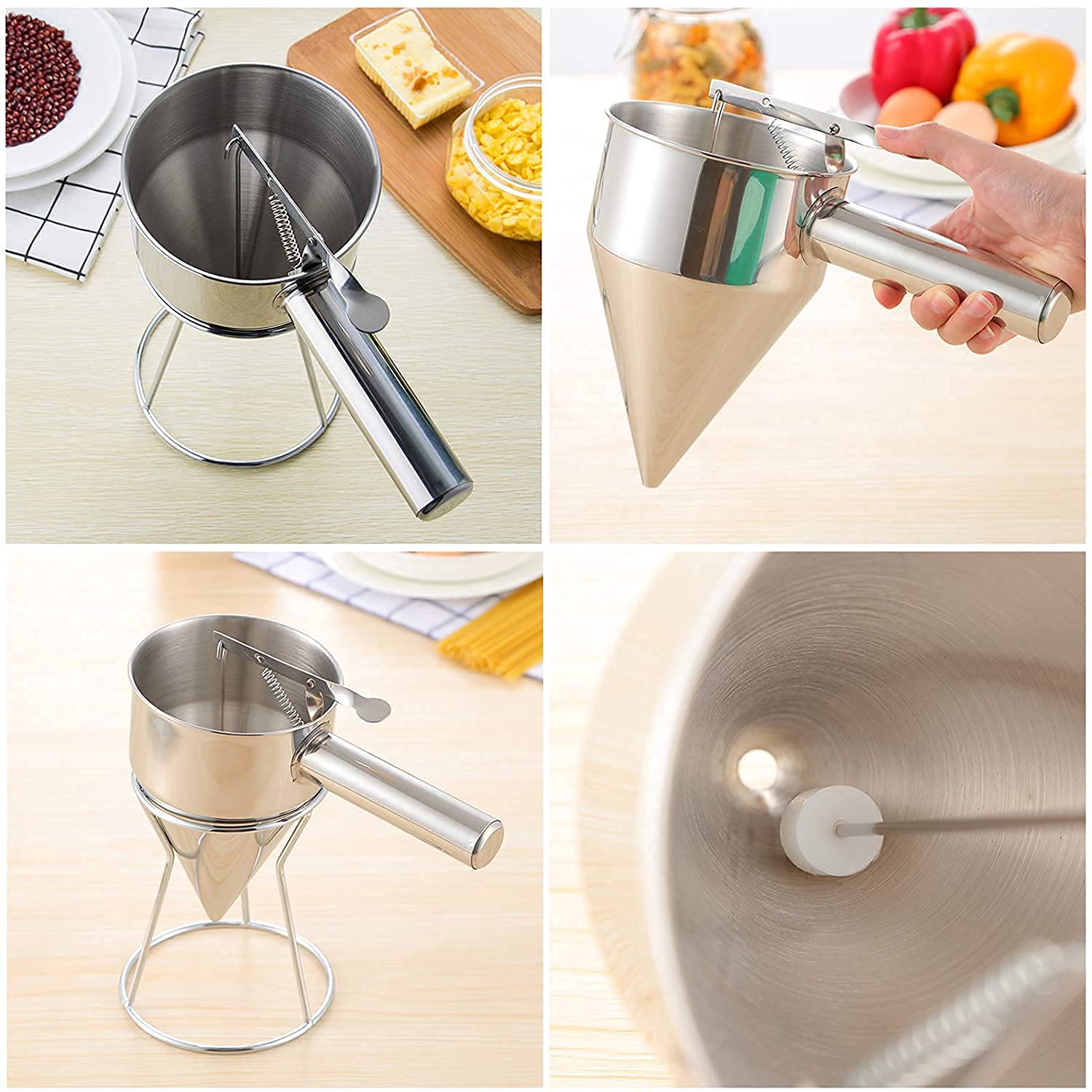 Stainless Steel Donut, Cupcake Batter Dispenser Funnel - Diqqawi Plates