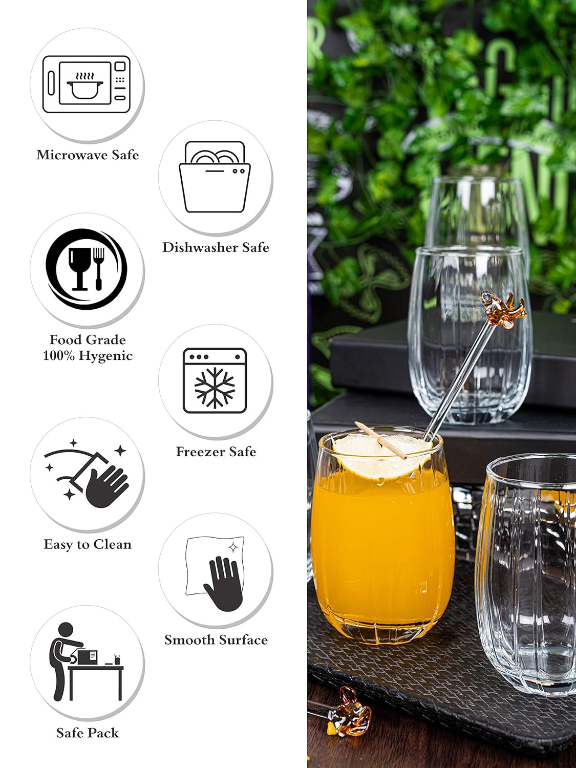 380Ml Glass Juice Tumbler - Diqqawi Plates