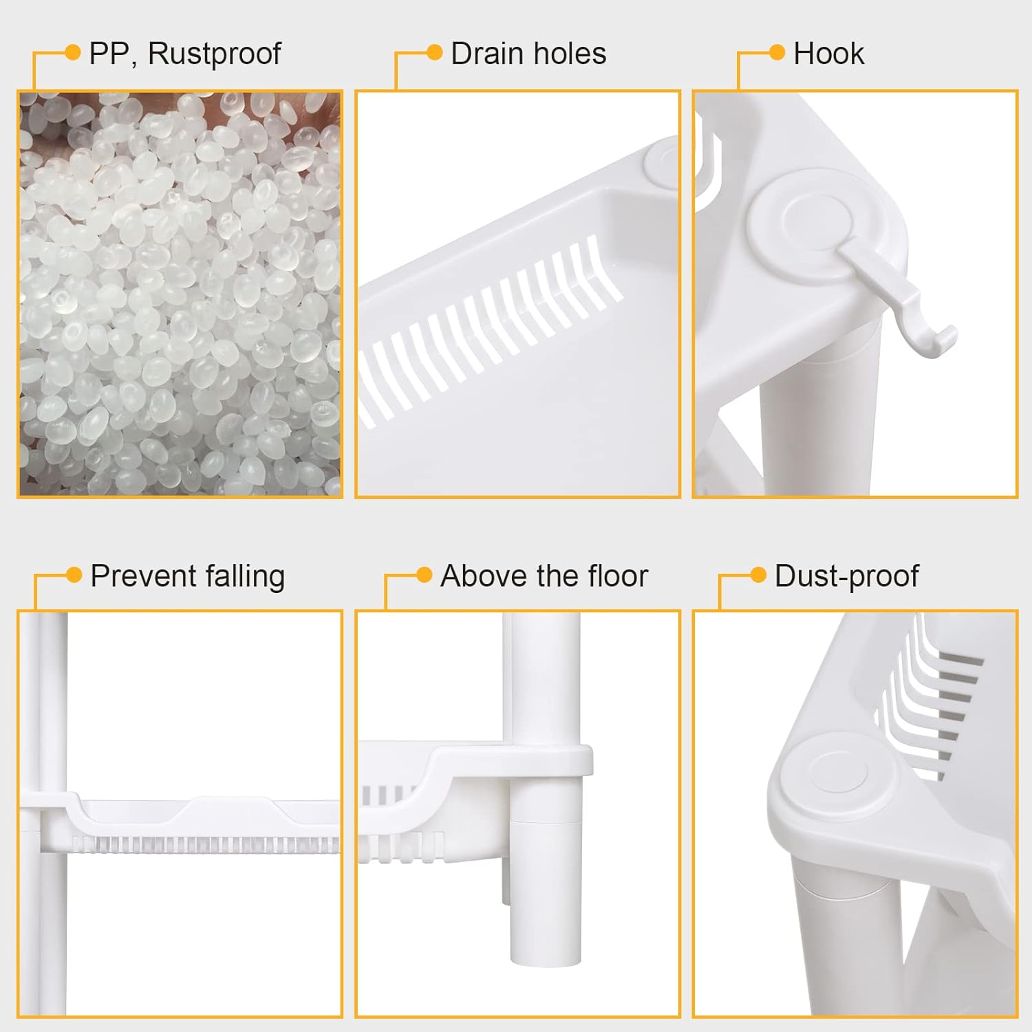 3-Tier Rustproof Corner Shower Caddy - Diqqawi Plates