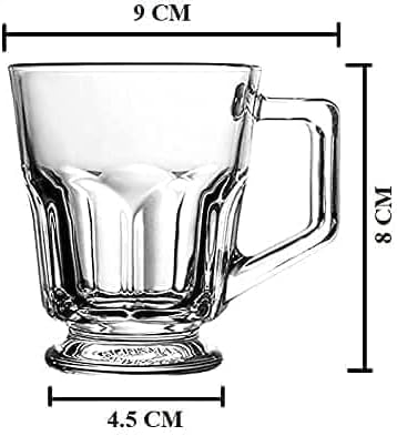 140ML Buston Glass Tea cup with Handle - Diqqawi Plates