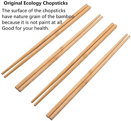 10 Pairs Natural Bamboo Chopsticks, 24cm Reusable Japanese Chinese Chop Stick - Diqqawi Plates