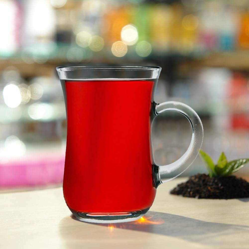 135ML Glass Tea cup with Handle - Diqqawi Plates