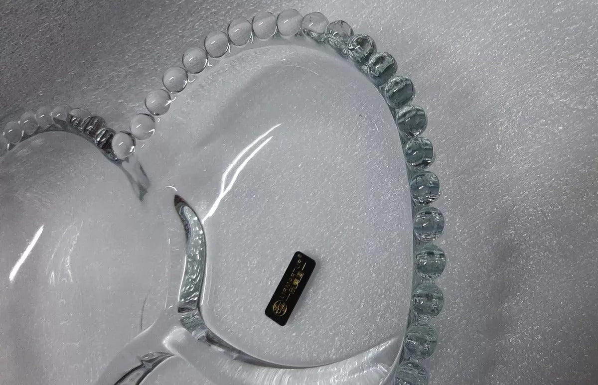 Heart Patterned Glass Plate with 3 Dividers - Diqqawi Plates