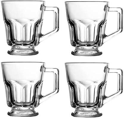 300ML Glass Tea Cups Coffee Mugs with Handle model - Diqqawi Plates
