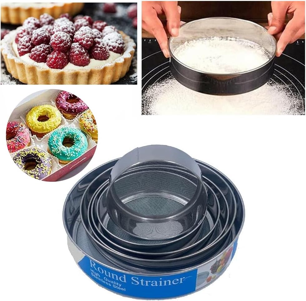 Round Fine Mesh Strainer | Stainless Steel Kitchen Sieve - Diqqawi Plates